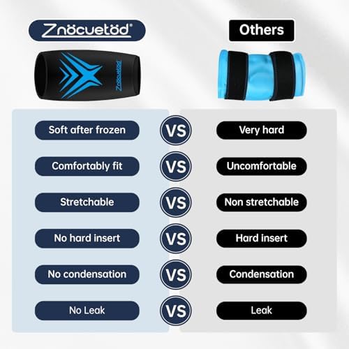 Knee Ice Pack Wrap Extended Ice Packs for Injuries Reusable Leg Freeze Compression Sleeves, Gel Cooling Knees Brace Cold Hot Packs Therapy Flexible for Pain Relief, Surgery Recovery Gift for Women Men