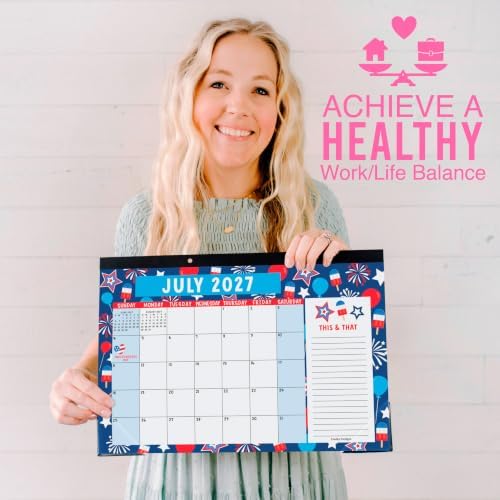 Large Desk Calendar 2027 - Desktop Calendar 2027-2028