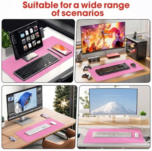 31.5" x 15.7" Waterproof Fabric Mouse Pad, Rubber Anti-Slip, Light Pink
