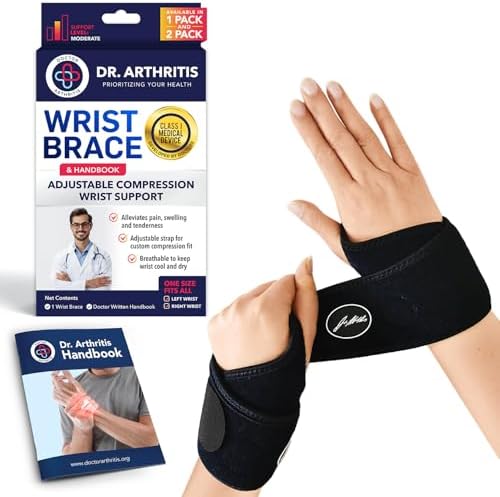 Doctor Developed Wrist Brace(Set of 3), Wrist Wraps for Carpal Tunnel Arthritis, Tendonitis, Hand Support, Ideal for Fitness, Weightlifting - Handbook Included