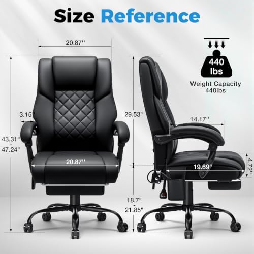 HOFFREE Comfortable Office Chair with Lumbar Support for Back Pain Relief