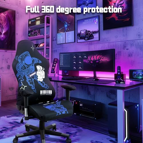 Gaming Chair Covers,Stretchable Computer Chair Cover,Ergonomic Office Chair Cover,for Anti Cat Scratch Protection of Computer Gamer Chair Slipcovers,Racing Chair Covers (Only Covers,Astronaut)