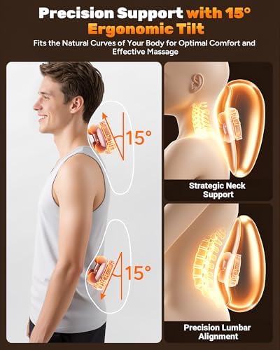 Electric Back Massager, Deep Tissue Kneading Heat for Pain Relief