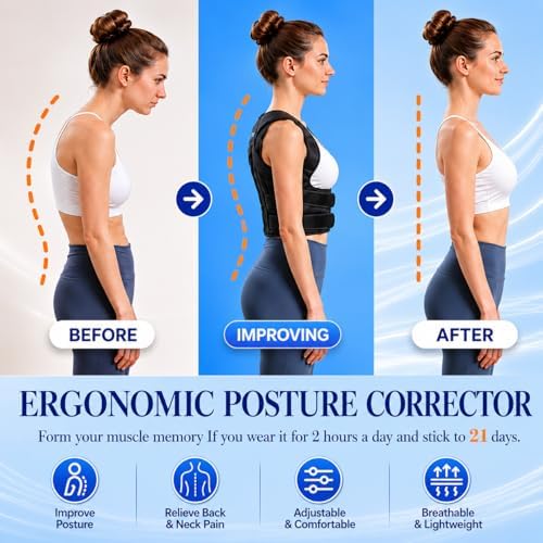 Posture Corrector for Women & men, Full back support brace