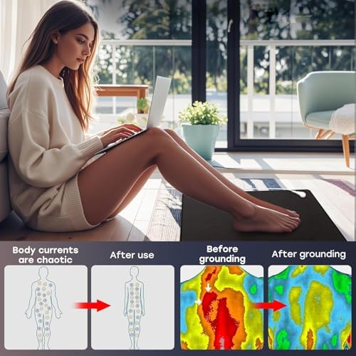Grounding Mat (11.81"×39.37") for Sleep & Pain Relief, Energy, Inflammation, Balance, Wellness, Earth Connection Therapy for Indoor Grounding at Home, Office, or Work