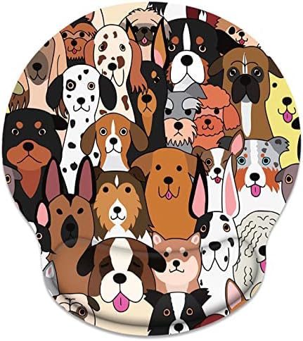 Britimes Ergonomic Mouse Pad with Wrist Support, Dogs Doodle