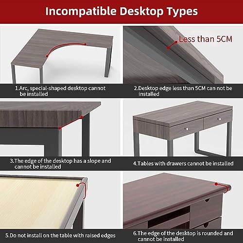 Sisyphy Ergonomics Desk Extender Tray, 21.7x9.5" Punch-Free Clamp on, Foldable Keyboard Drawer Tray, Table Mount Arm Wrist Rest Shelf, Computer Elbow Arm Support