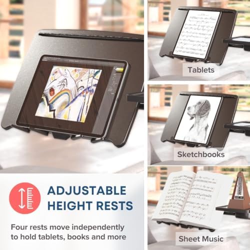 LEVO G2 Deluxe Rolling Laptop Stand, Height-Adjustable Desk with Mouse Tray