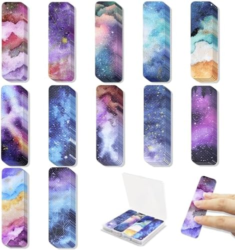 48 Pieces Unique Sensory Stickers for Anxiety Relief Items - Sensory Strips with Storage Box - 2 Textured Surface Fidget Strips for Office & Classroom Desk - Relieve Adult & Teen Stress (Sky)
