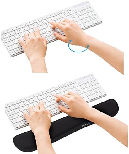 ELZO Keyboard Wrist Rest Pad Support with 65D High-Density Thicken Memory Foam Padding, Ergonomic Design Computer Rest Pad Desk Wrist Mat, Non-Slip Rubber Base Office Laptop