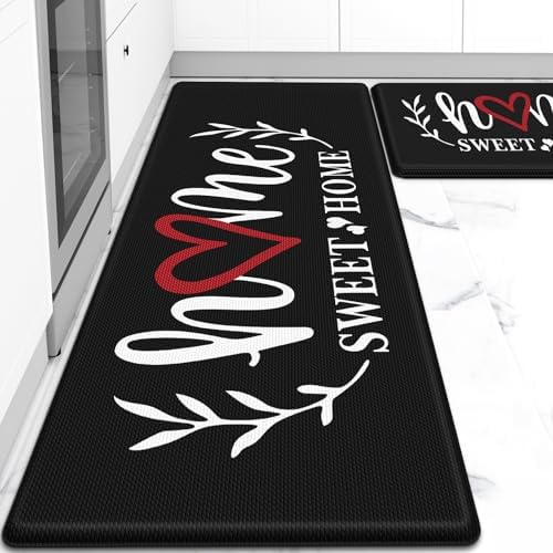 HappyTrends Kitchen Mat for Floor, 2PCS Anti-Fatigue Kitchen Rugs