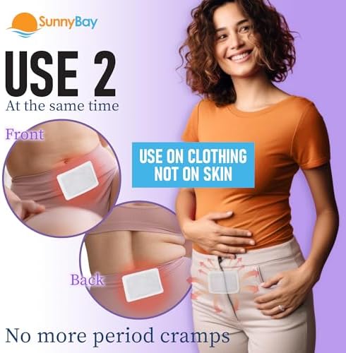 SunnyBay Heat Patches for Menstrual Cramp, 2.75x3.5 inch, 10 Count, 2 Pack