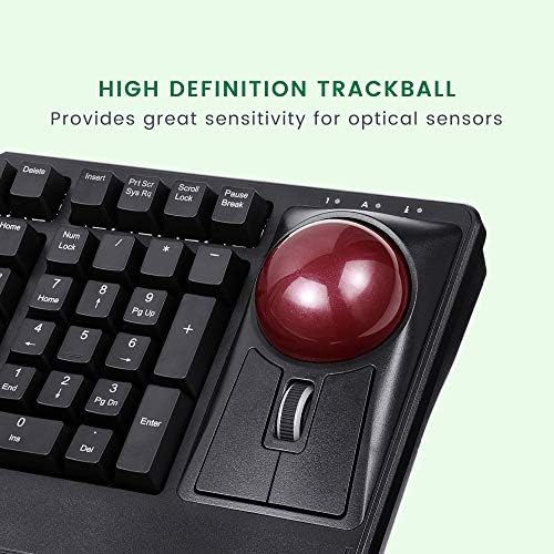 Perixx Peripro-304 Trackball, 2.17 Inch Large Replacement Ball for Periboard and Kensington Mouse, Glossy Red, 18033