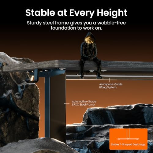 ErGear Height Adjustable Electric Standing Desk, 32 x 19 Inches Sit Stand up Desk, Memory Computer Home Office Desk, Grey