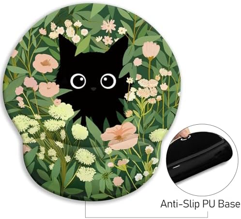 Blusabaca Cat Ergonomic Mouse Pad with Wrist Rest Mousepad Wrist Support