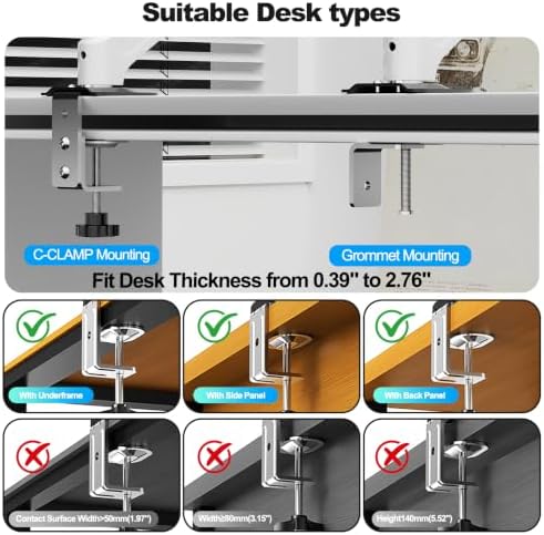 Single Monitor Mount for 13-32" Screens, 20lbs (Max), White