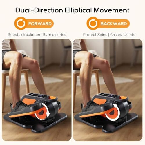 NEWBULIG Electric Seated Pedal Exerciser, Under Desk Elliptical Machine for Seniors, Quiet Portable Ellipse Leg Exerciser As Seen On TV with Remote Control, 12 Adjustable Speeds