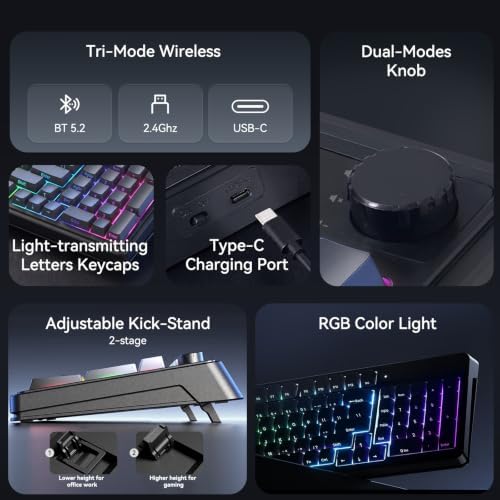 AULA Keyboard Gaming Wireless Creamy Computer Keyboards with Number Pad