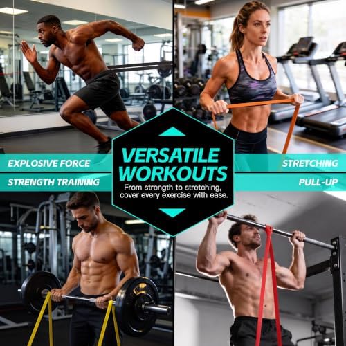 Pull Up Bands, Resistance Bands Set, Exercise Workout Bands for Men & Women, Ideal for Body Stretching, Physical Therapy and Muscle Training