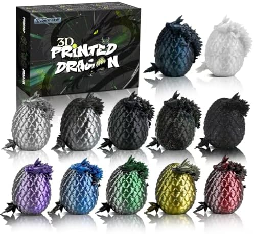 12PCS 3D Printed Dark Dragon Eggs, Articulated Fidget Toys Set