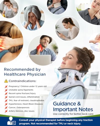 Neck Traction Device, Adjustable Neck Stretcher for Pain Relief