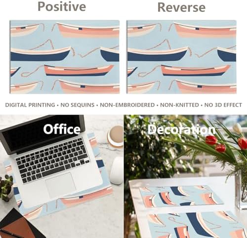 Nautical Small Boats Linen Placemats, Seaside Marine Table Mats for Table Washable Heat Insulation Thick Dining Mat, Indoor/Outdoor 12X18 in 6 Pcs