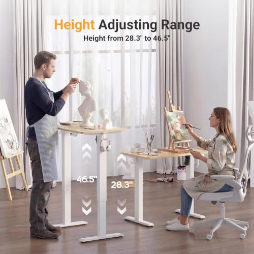 YDN Electric Standing Desk, 35x20 Inch, Nature