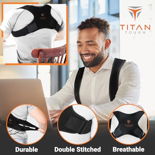 Premium Upper Back Brace for Men & Upper Back Brace for Women, Adjustable Posture Corrector, Upgraded Version, Back Brace for Alignment (L-XXL)