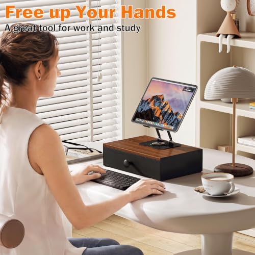 Desk Drawer Organizer for ipad Accessory,Desk Organizers and Accessories,360°Adjustable Rotation Tablet Holder Stand,Compatible with 4.7-16.9" iPads, Surface Tablets, Portable Monitors, Kindle & More