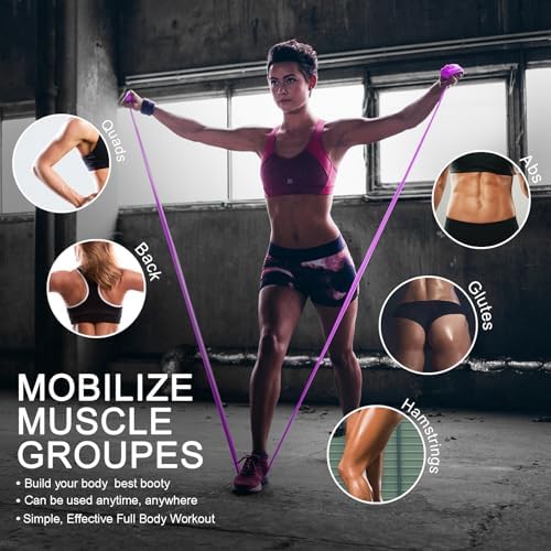 5-Piece Resistance Bands Set, 5.9 ft, Latex-Free for Exercise and Therapy