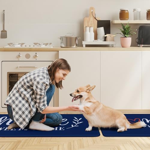 HappyTrends Kitchen Mat for Floor, 2PCS Anti-Fatigue Kitchen Rugs
