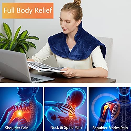 CAROMIO Heating Pad for Neck and Shoulders Back Pain Relief