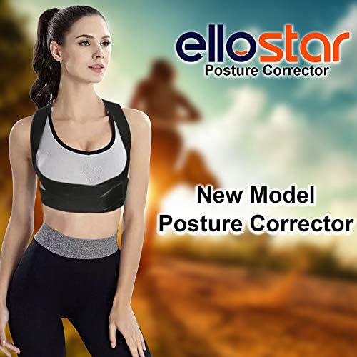 ellostar Back Brace Posture Corrector for Women and Men, Lumbar Shoulder and Back Straightener Posture Improvement Pain Relief (Large) Lower Chest 33 -39 Inch