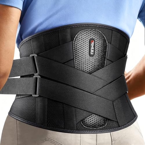 Back Brace for Lower Back Pain Relief with Pulley System, 7X Powerful Lumbar Support with 3D Pad, Lumbar Support Belt for Men Women, Power 4X Adjustable Strap and Soft Breathable 3D Knit Material, for Herniated Disc,Sciatica,Scoliosis M(33.5"-37.4")