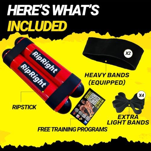 Premium RipStick Pillz, Workout Equipment for Joint Rehab, Shoulder Strength, Resistance Training, and Muscle Building, with 6 Adjustable Resistance Bands