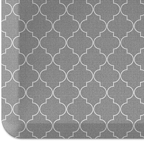 GelPro Anti-Fatigue Designer Comfort Kitchen Floor Mat, 30x108, Trellis Grey Stain Resistant Surface with 3/4” Thick Ergo-Foam Core for Health and Wellness