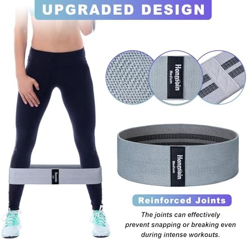 Resistance Bands for Working Out, 3 Levels Fabric Exercise Bands Set
