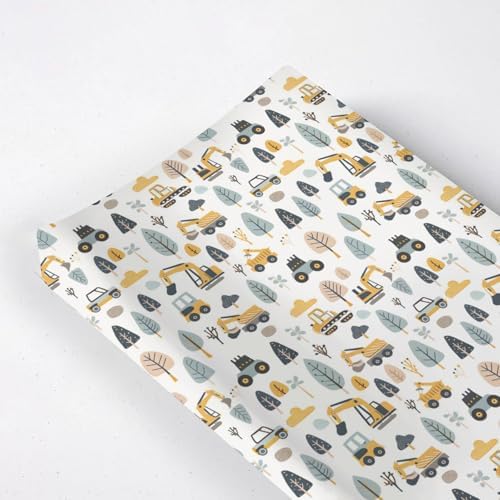 Cartoon Car Transportation Construction Truck Trees Baby Changing Pad Cover,Unisex Car Nursery Diaper Changing Table Pad Mat Sheet for Boys Girls-16x32