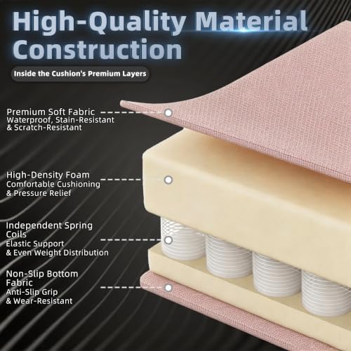Gaming Chair for Adults, Fabric Gaming Chair with Footrest and Pocket Spring Cushion, Ergonomic Gamer Chair with Lumbar Support, Reclining Computer Gaming Chair with High Back, Pink