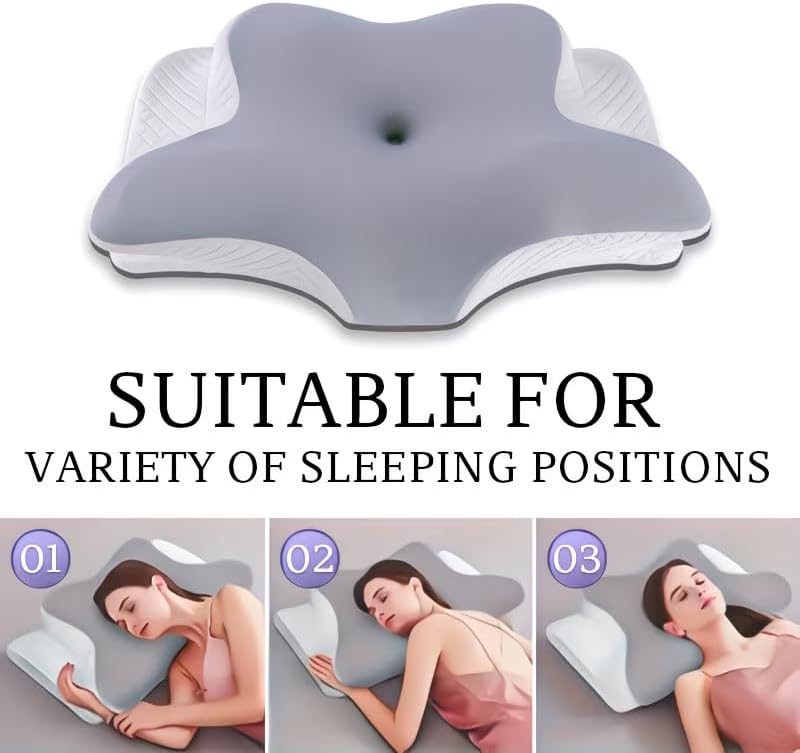 Cervical Neck Pillow for Pain Relief, Cooling Memory Foam Pillows for Sleeping, Ergonomic Side Sleeper Pillow for Neck Support,Deep Sleep Contour Pillow Orthopedic Bed Pillow for Back Stomach Sleepers