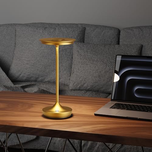 LED Rechargeable Cordless Outdoor 6000mAh Battery Table Lamp 2-Pack Gold