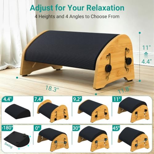 YEASHEIN Adjustable Office Foot Rest Under Desk at Work with 8 Positions