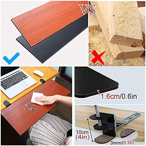 Y&J Beige/Black/White/Red Ergonomic Desk Extension Tray Clamp, Armrest Shelf Stand, Large Capacity Keyboard Tray, Posture Improvement, Punch Free Install