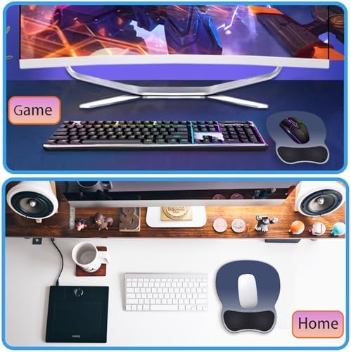 Ergonomic Mouse Pad with Wrist Rest, Comfortable Gel Concave Mouse Pad