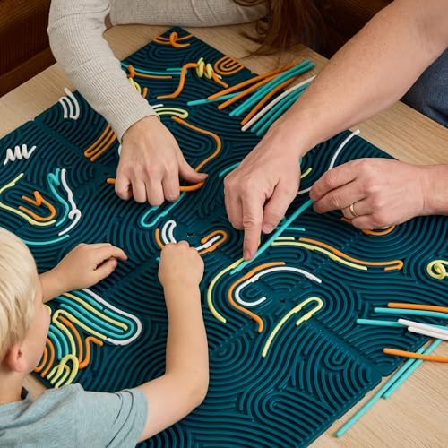 Pushpeel XL Sensory Activity Board – Expandable Silicone Fidget Toy for Stress, Anxiety, ADHD & Autism – Modular, Silent, No Mess - Berry