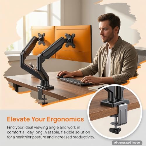 Dual Monitor Stand for 17-32 Inch Computer Screens up to 22lbs