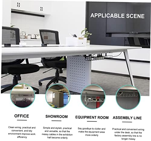 Desk Cable Storage Rack Iron Desk Cord Organizer for Work Area