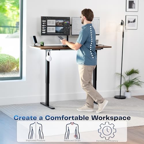 VIVO Rustic Vintage Brown 60 x 24 in Standing Desk, DESK-KIT-1B6N