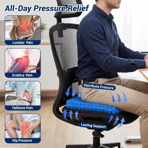 Gel Cooling Seat Cushion for Office Chair, Car Seat, X-Large