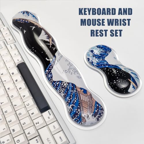Gel Keyboard and Mouse Wrist Rest Set,Wrist Pad for Computer Keyboard